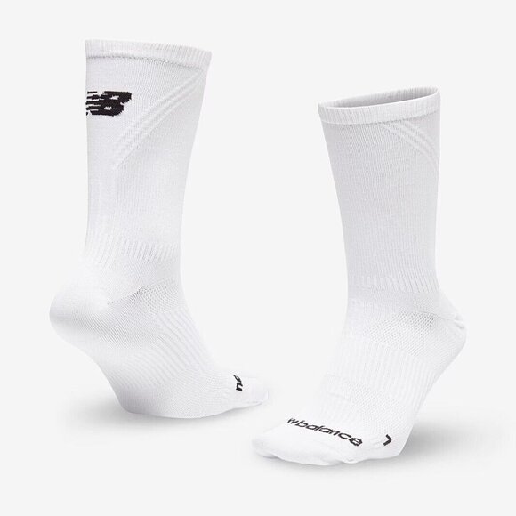New Balance Run Foundation Flat Knit Crew - White - Running Socks SIZE XL - Picture 1 of 2